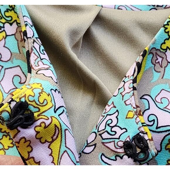 TOP-JACKET-JOAN RIVERS-Blue Yellow Green-3/4 Length Sleeves-Size X-SMALL - Picture 6 of 16